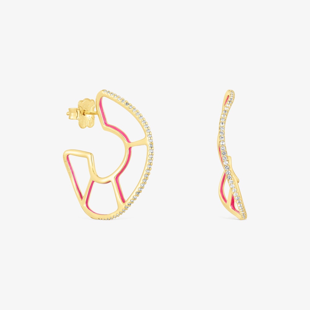 Silver vermeil Gregal hoop earrings with topazes