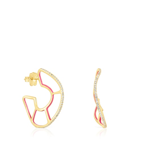 Silver vermeil Gregal hoop earrings with topazes