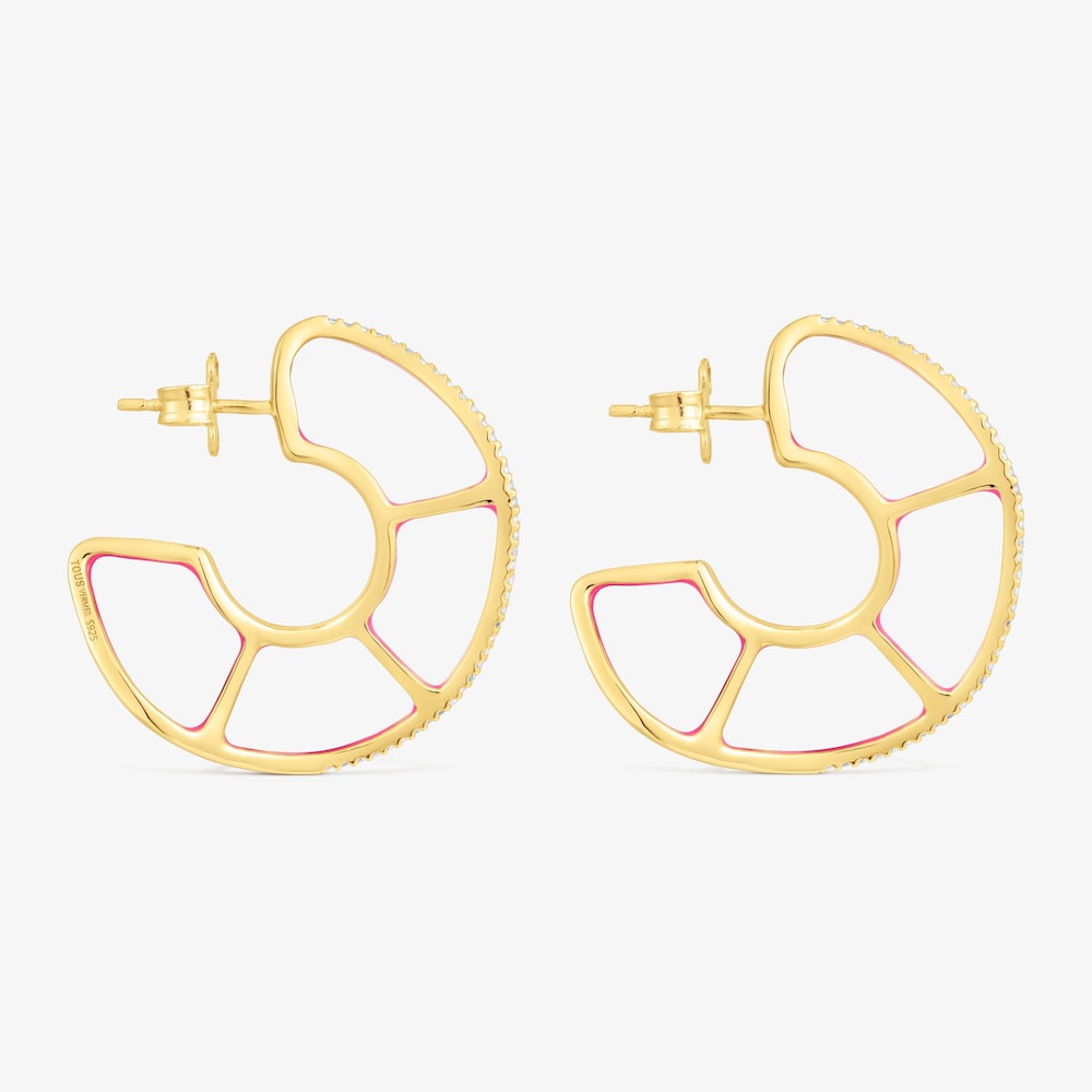 Silver vermeil Gregal hoop earrings with topazes