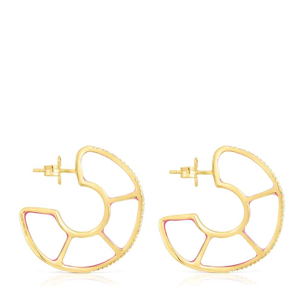 Silver vermeil Gregal hoop earrings with topazes