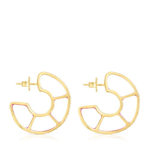 Silver vermeil Gregal hoop earrings with topazes