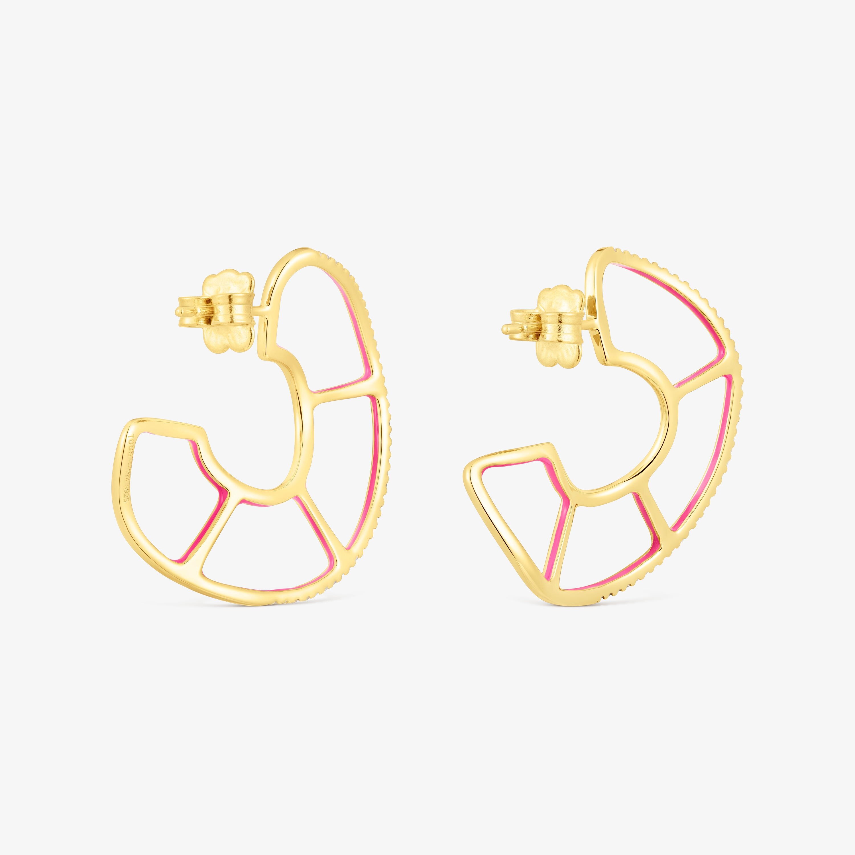 Silver vermeil Gregal hoop earrings with topazes