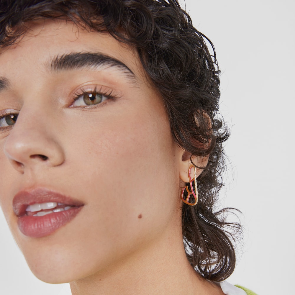 Silver vermeil Gregal hoop earrings with topazes