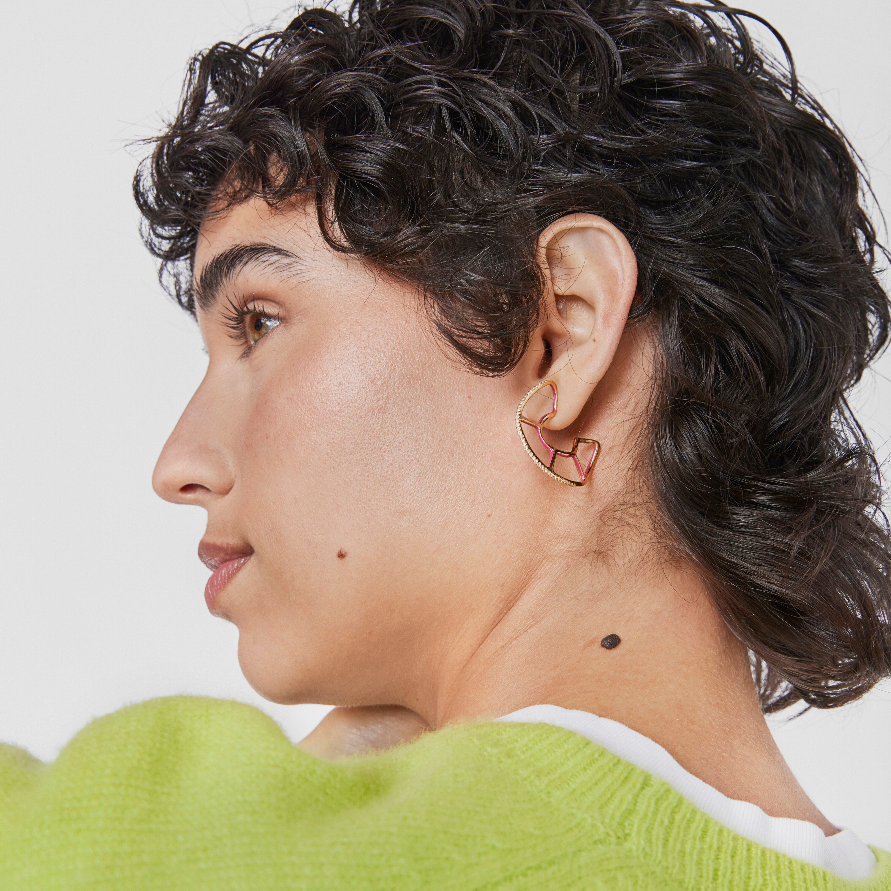 Silver vermeil Gregal hoop earrings with topazes