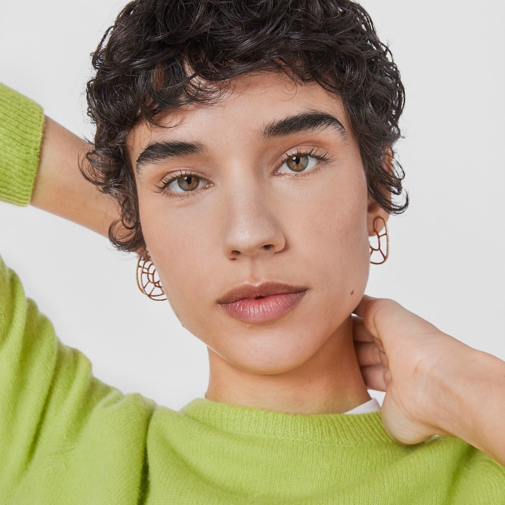 Silver vermeil Gregal hoop earrings with topazes