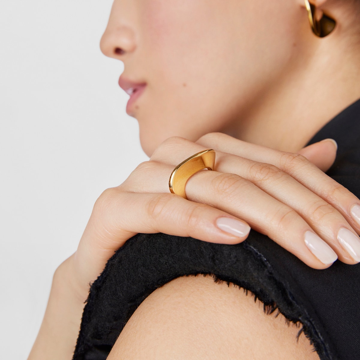 Anillo grande de plata vermeil Gregal