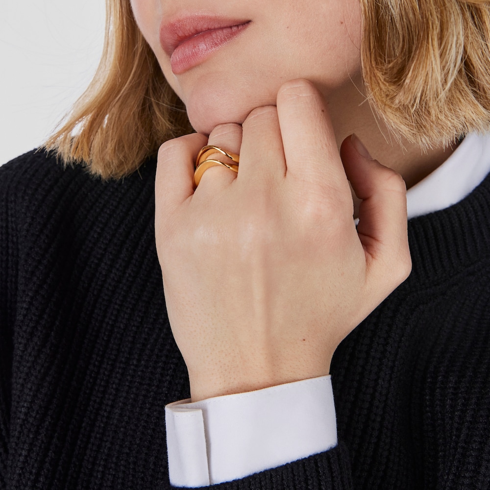 Anillo de plata vermeil Gregal