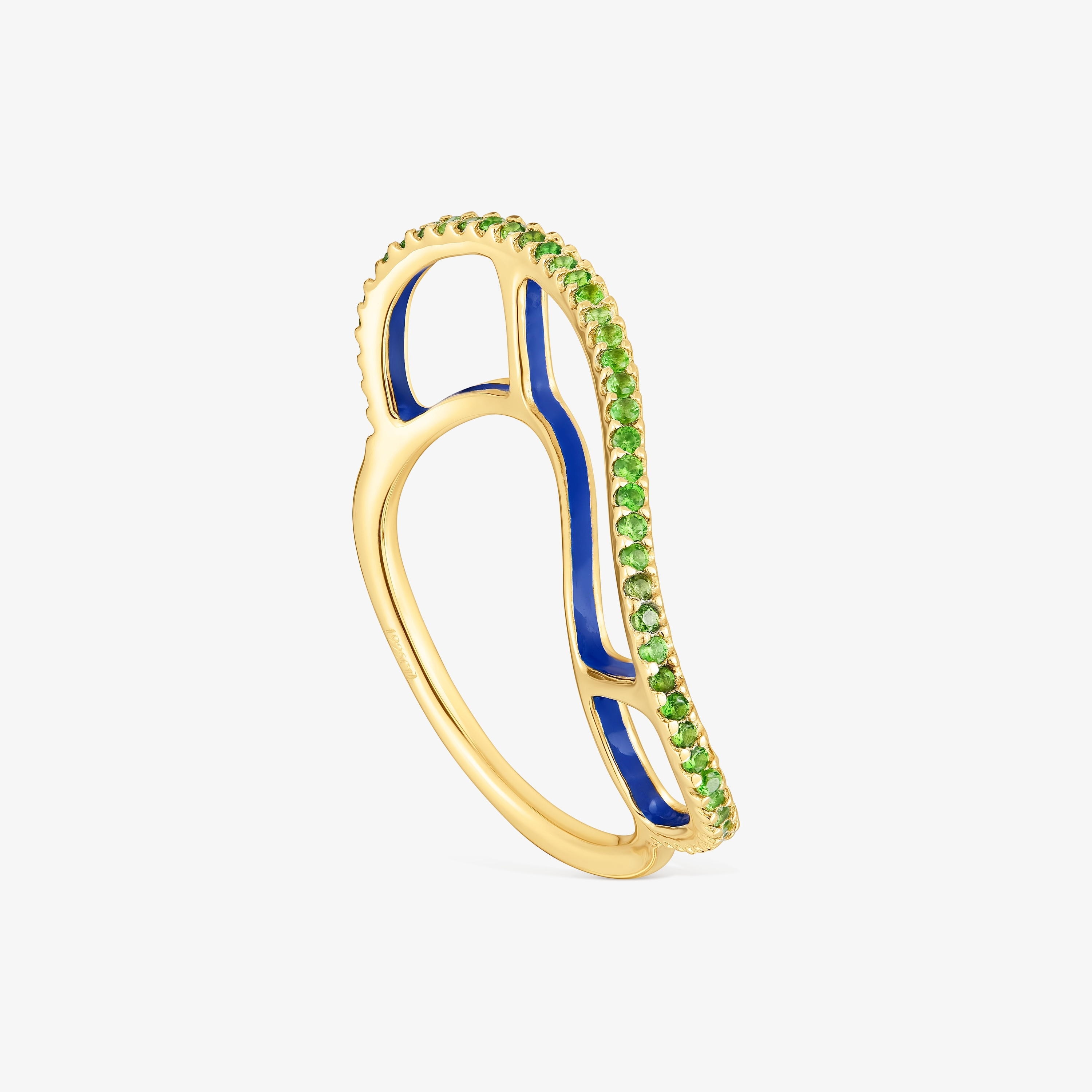 Silver vermeil Gregal ring with chrome diopside