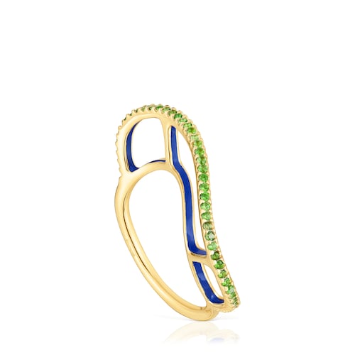 Silver vermeil Gregal ring with chrome diopside