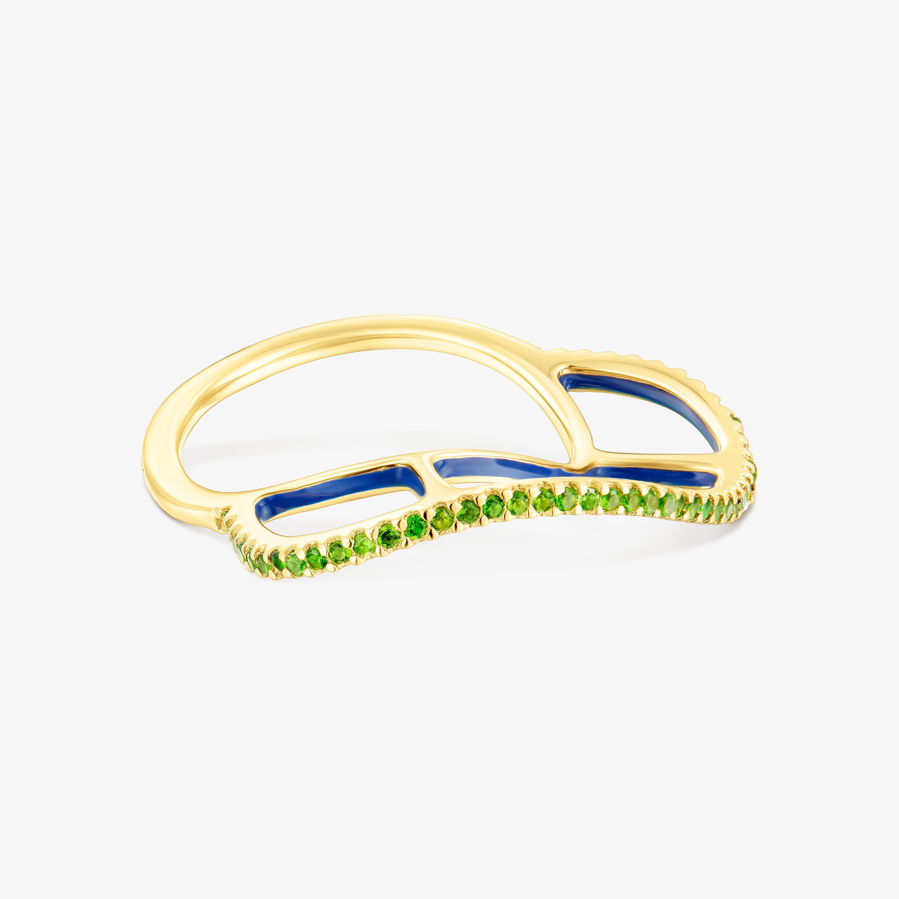 Silver vermeil Gregal ring with chrome diopside