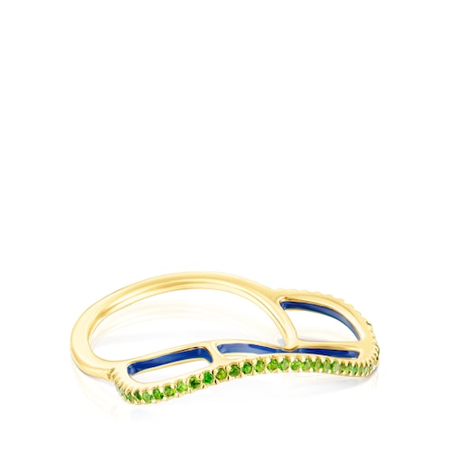 Silver vermeil Gregal ring with chrome diopside