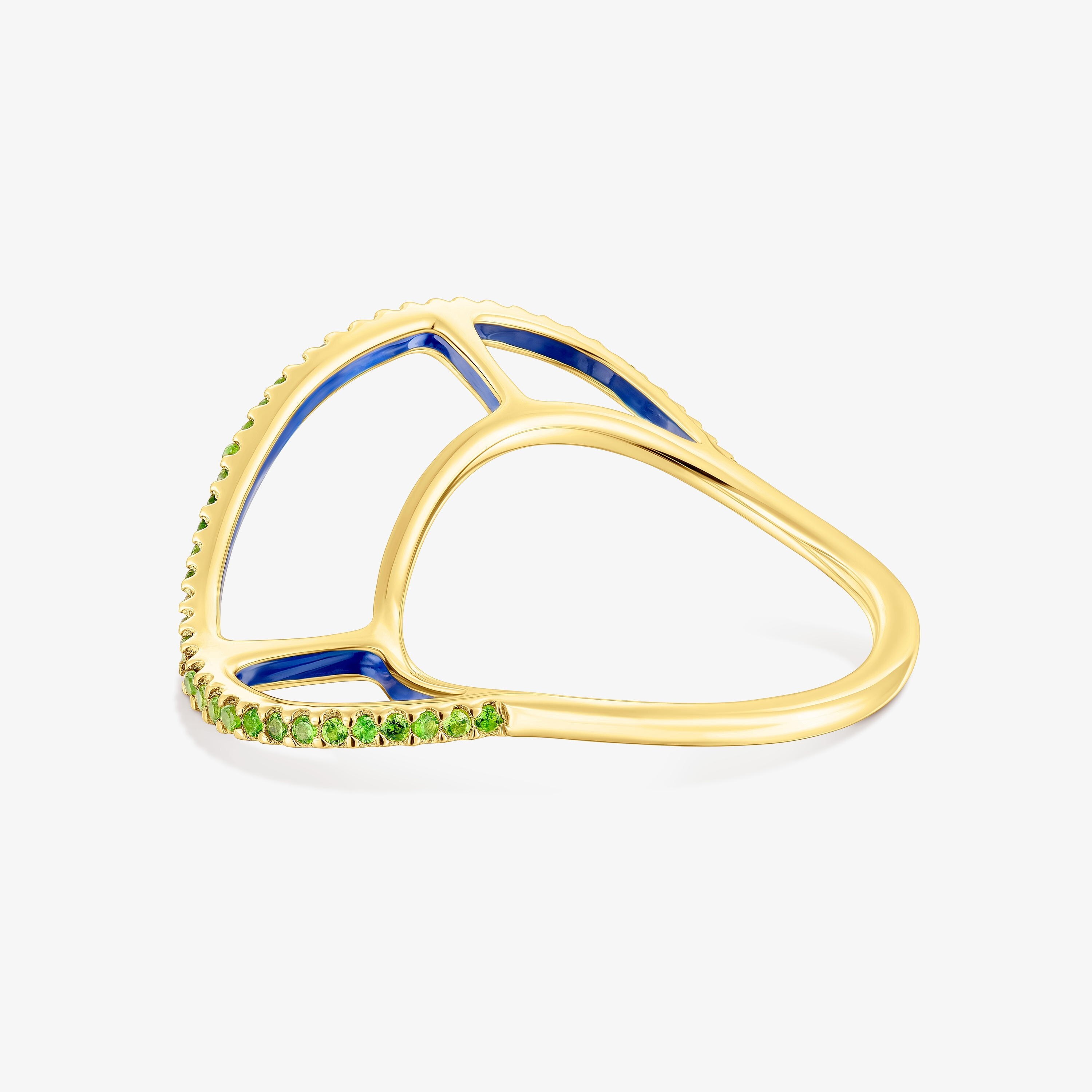 Silver vermeil Gregal ring with chrome diopside
