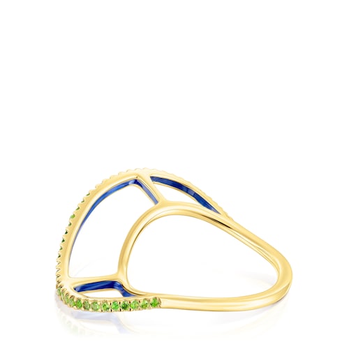 Silver vermeil Gregal ring with chrome diopside