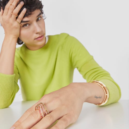 Silver vermeil Gregal ring with chrome diopside