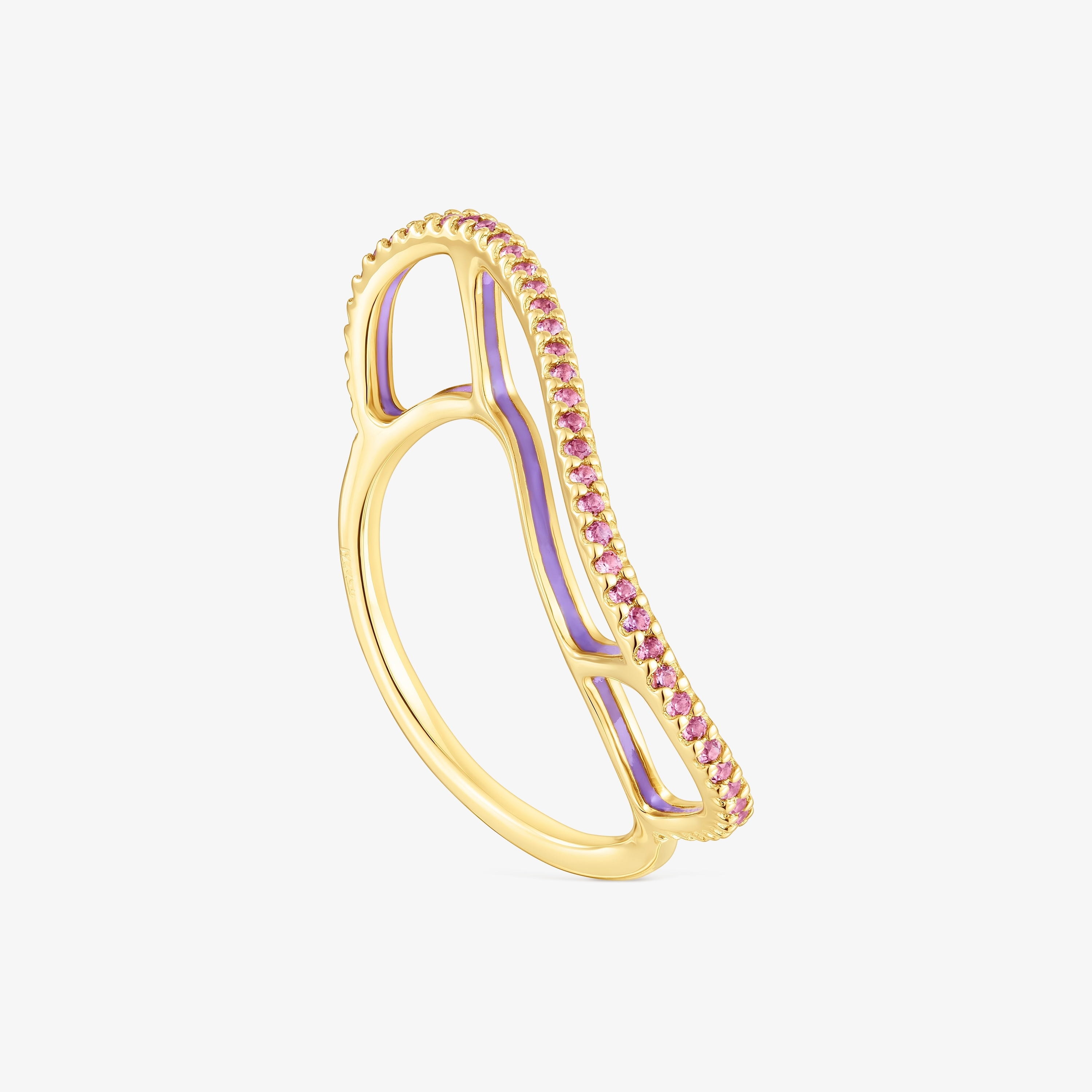 Silver vermeil Gregal ring with rhodolites