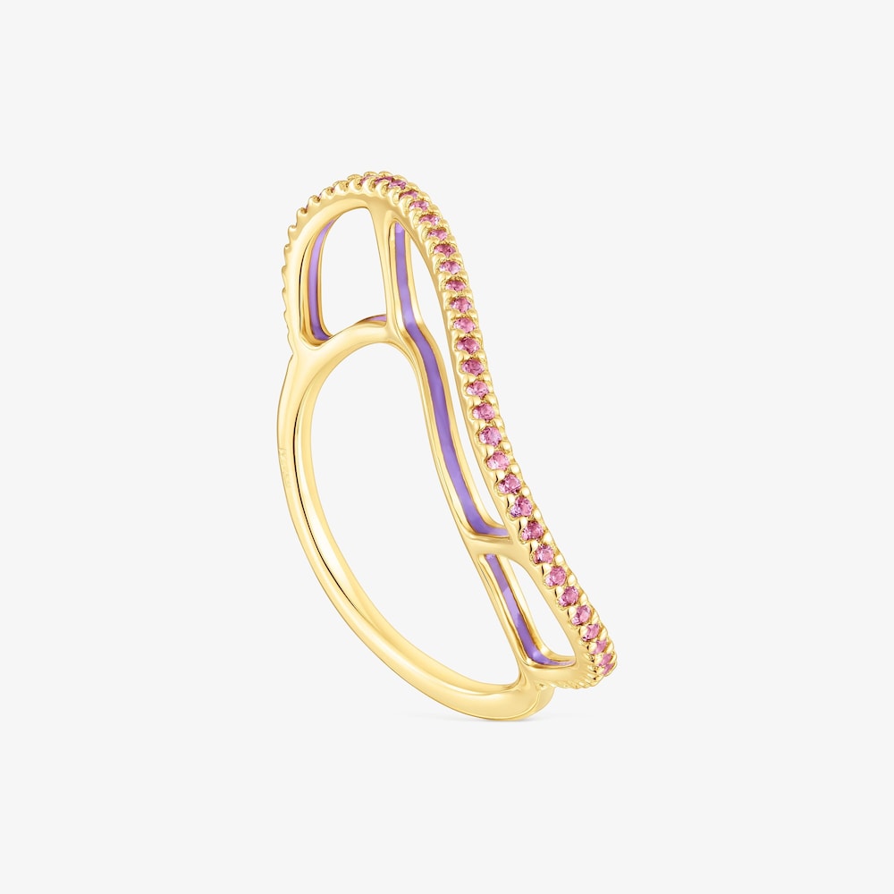 Silver vermeil Gregal ring with rhodolites