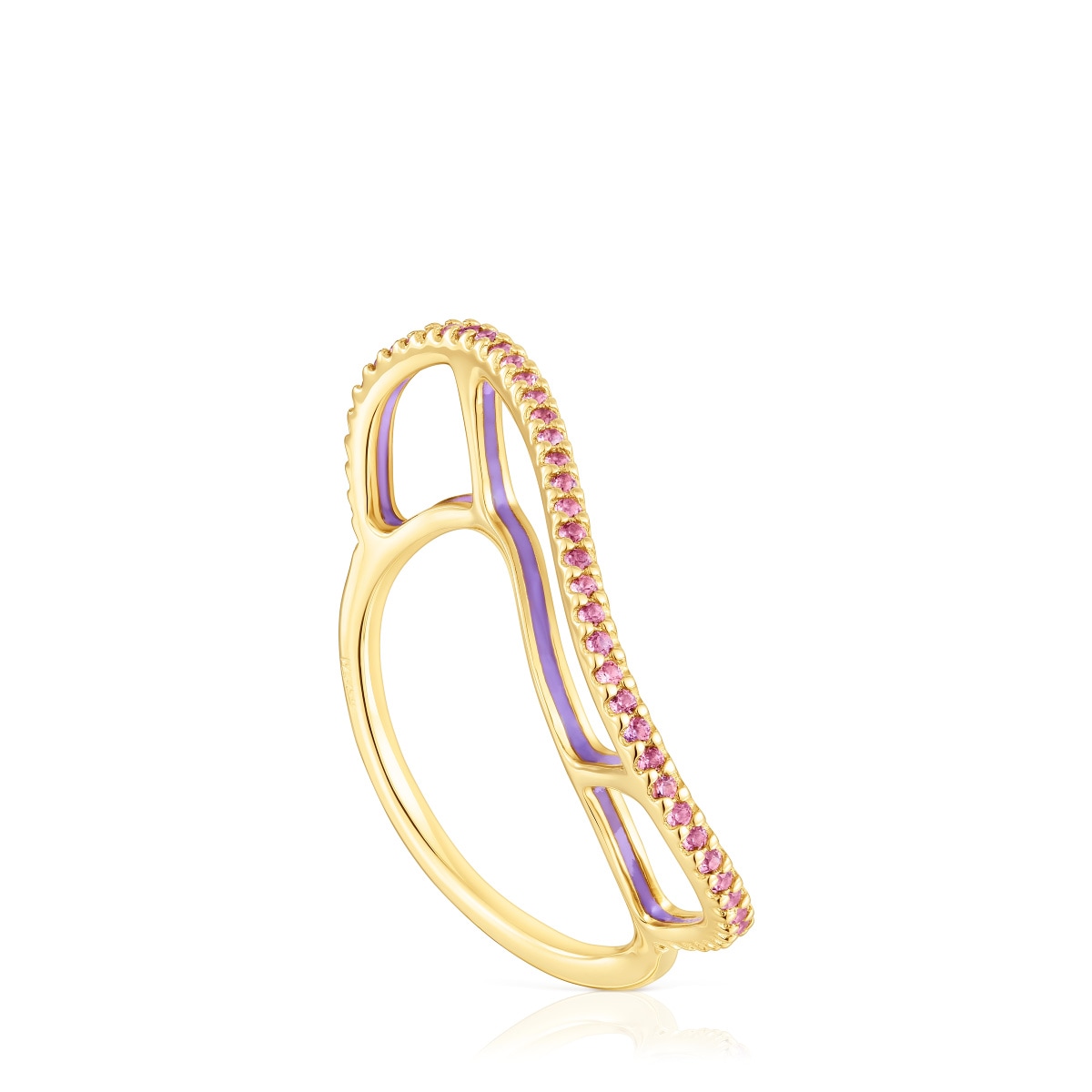 Tous - Anillo De Plata Vermeil Y Rodolitas Gregal Talla 10