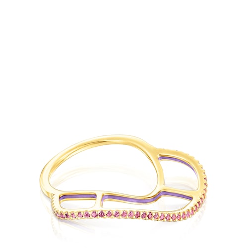 Silver vermeil Gregal ring with rhodolites