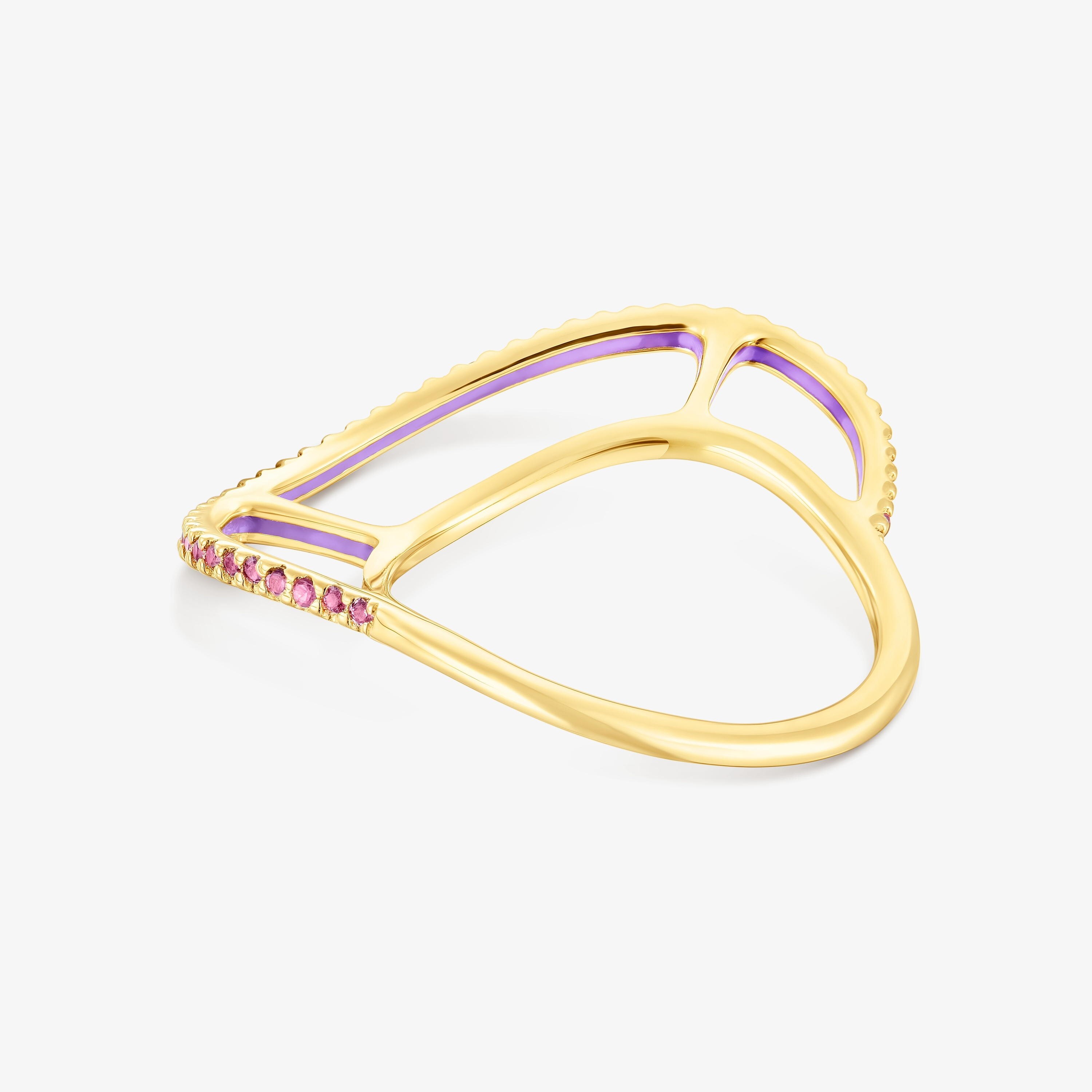 Silver vermeil Gregal ring with rhodolites