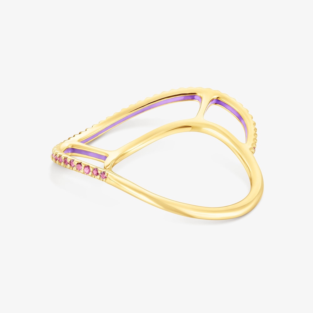 Silver vermeil Gregal ring with rhodolites