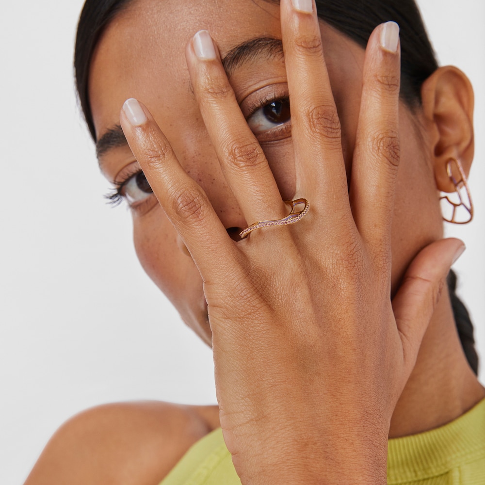 Silver vermeil Gregal ring with rhodolites