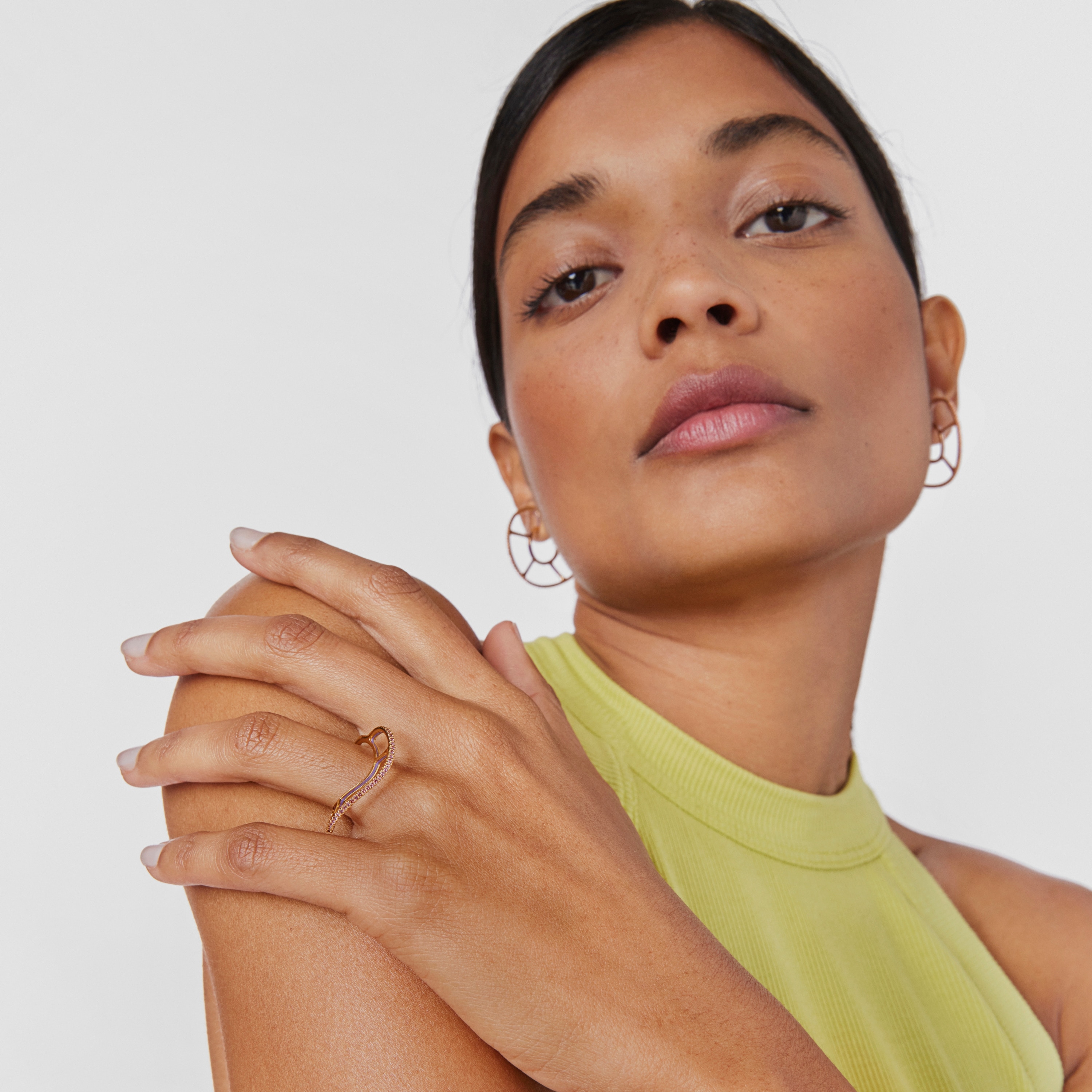 Silver vermeil Gregal ring with rhodolites