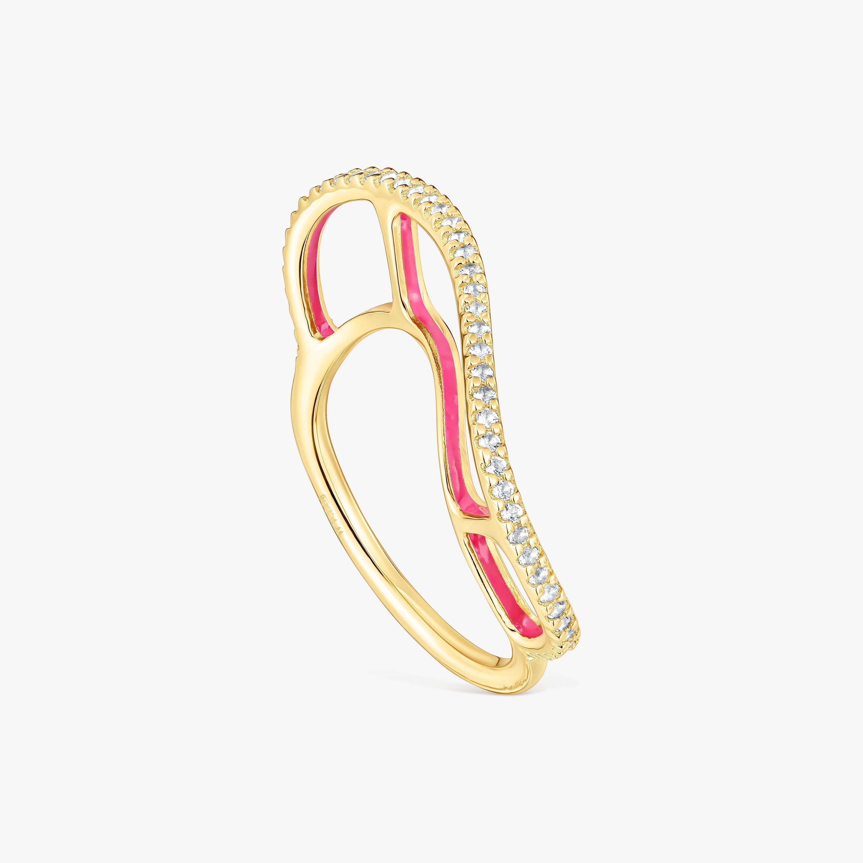 Silver vermeil Gregal ring with topazes