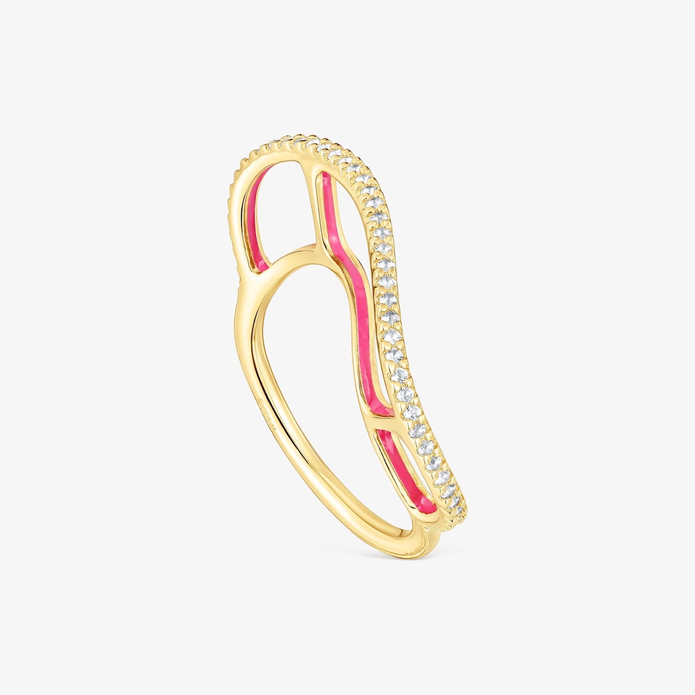 Anillo de plata vermeil y topacios Gregal