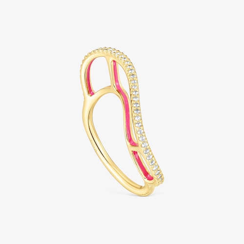 Prsten z&nbsp;pozlacen&eacute;ho stř&iacute;bra s&nbsp;topazy Gregal