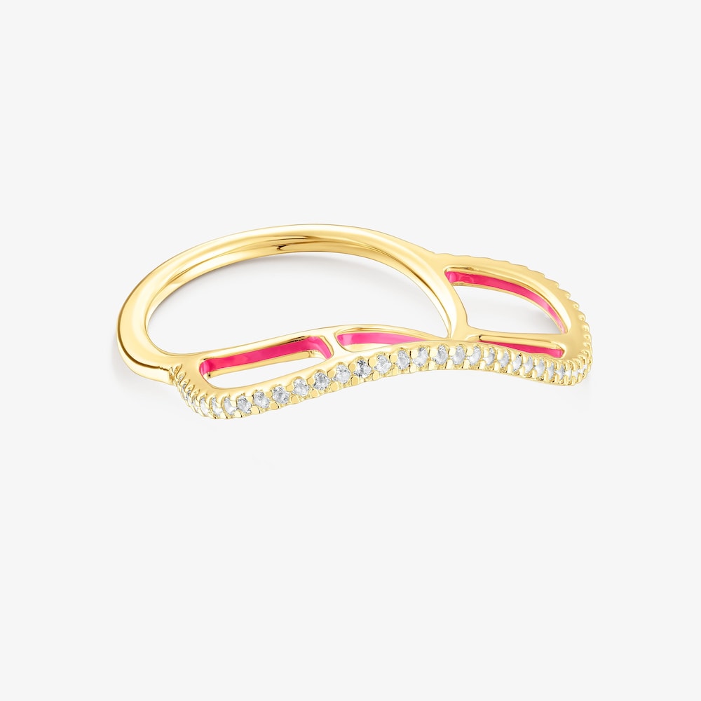 Anillo de plata vermeil y topacios Gregal