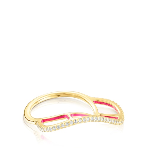 Silver vermeil Gregal ring with topazes