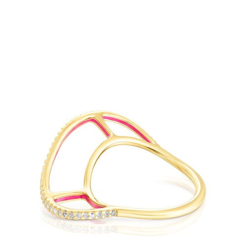 Silver vermeil Gregal ring with topazes