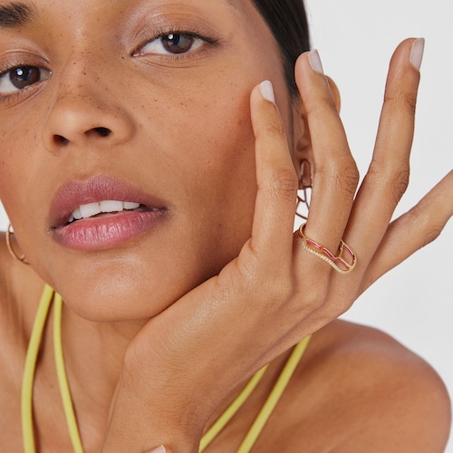 Silver vermeil Gregal ring with topazes