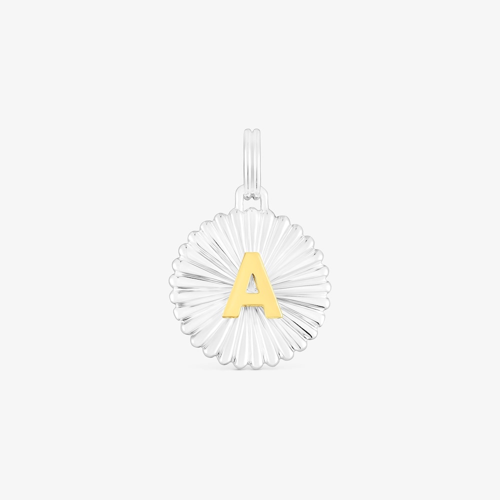 Dije medalla letra A de plata y plata con ba&ntilde;o de oro 18 kt sobre plata TOUS Alphabet
