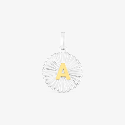 Dije medalla letra A de plata y plata con ba&ntilde;o de oro 18 kt sobre plata TOUS Alphabet