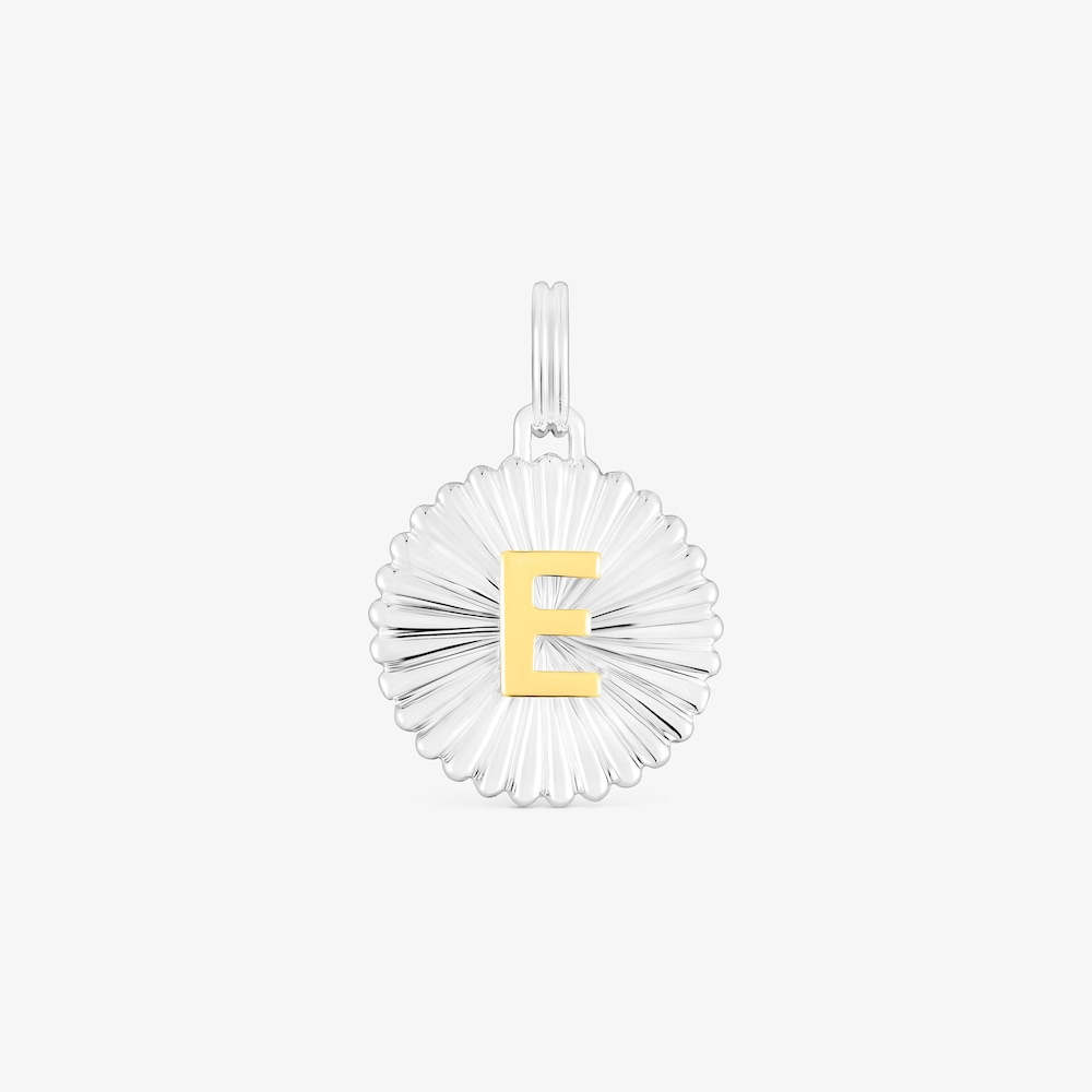 Silver and silver vermeil TOUS Alphabet letter E medallion Pendant