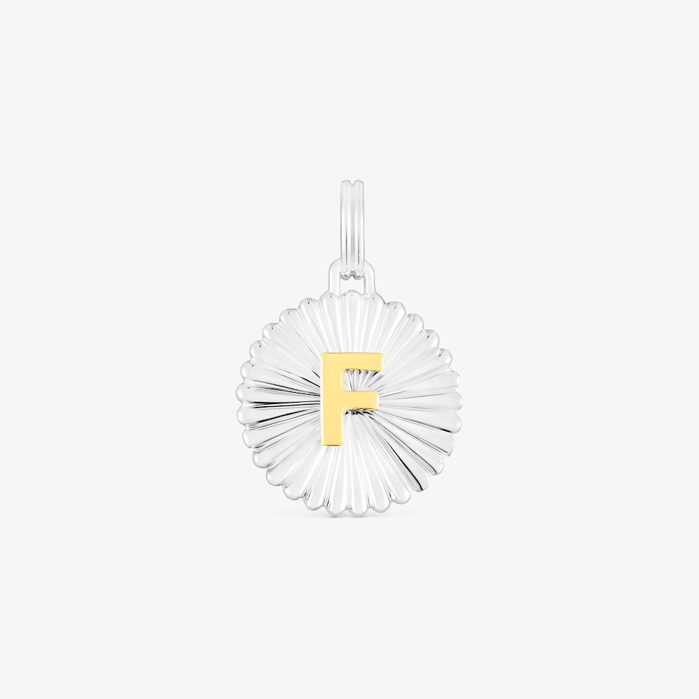 Colgante medalla letra F de plata y plata ba&ntilde;o de oro 18 kt sobre plata TOUS Alphabet
