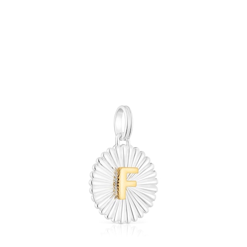 Silver and silver vermeil TOUS Alphabet letter F medallion Pendant