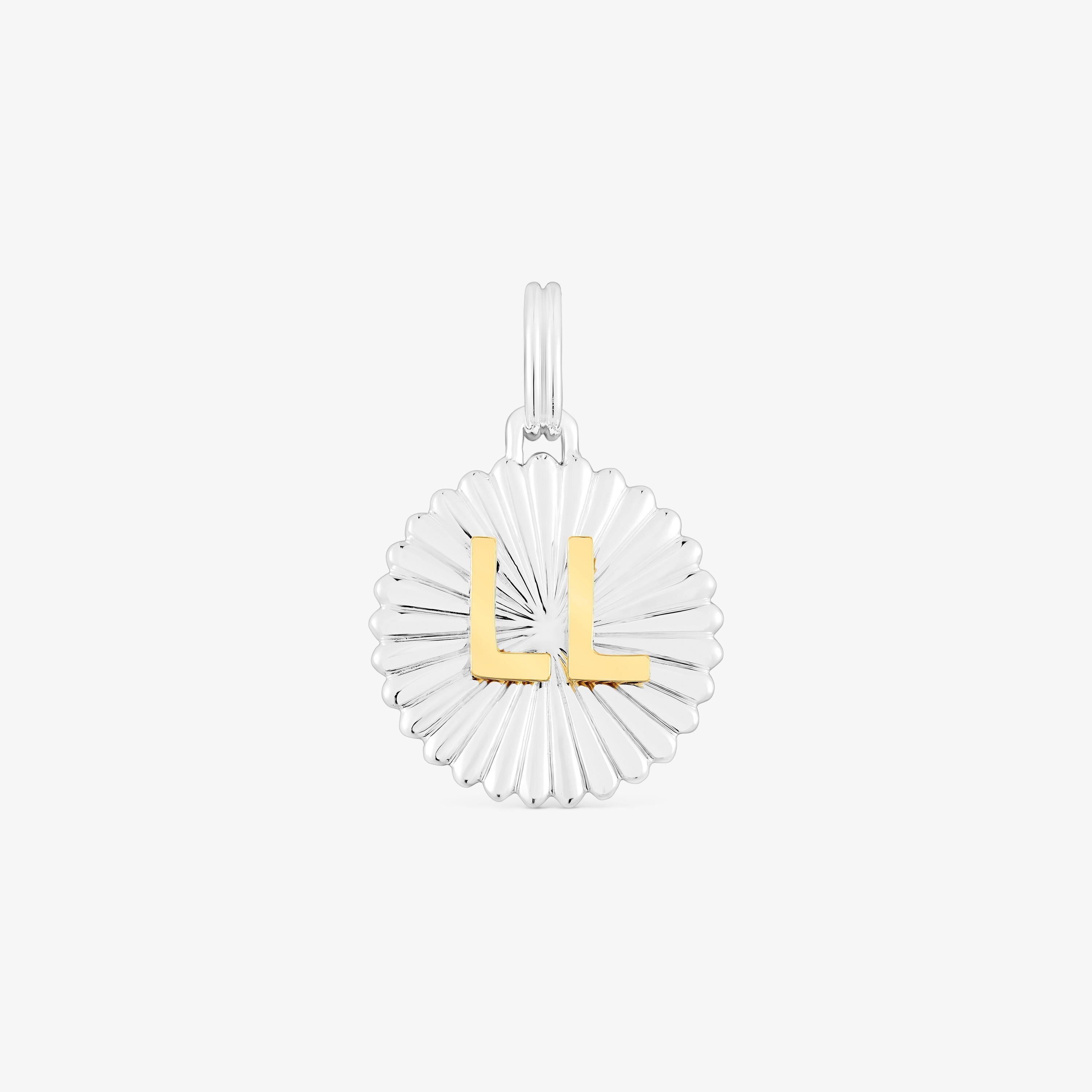 Silver and silver vermeil TOUS Alphabet letter LL medallion Pendant