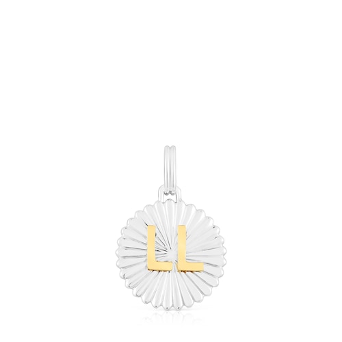 Silver and silver vermeil TOUS Alphabet letter LL medallion Pendant