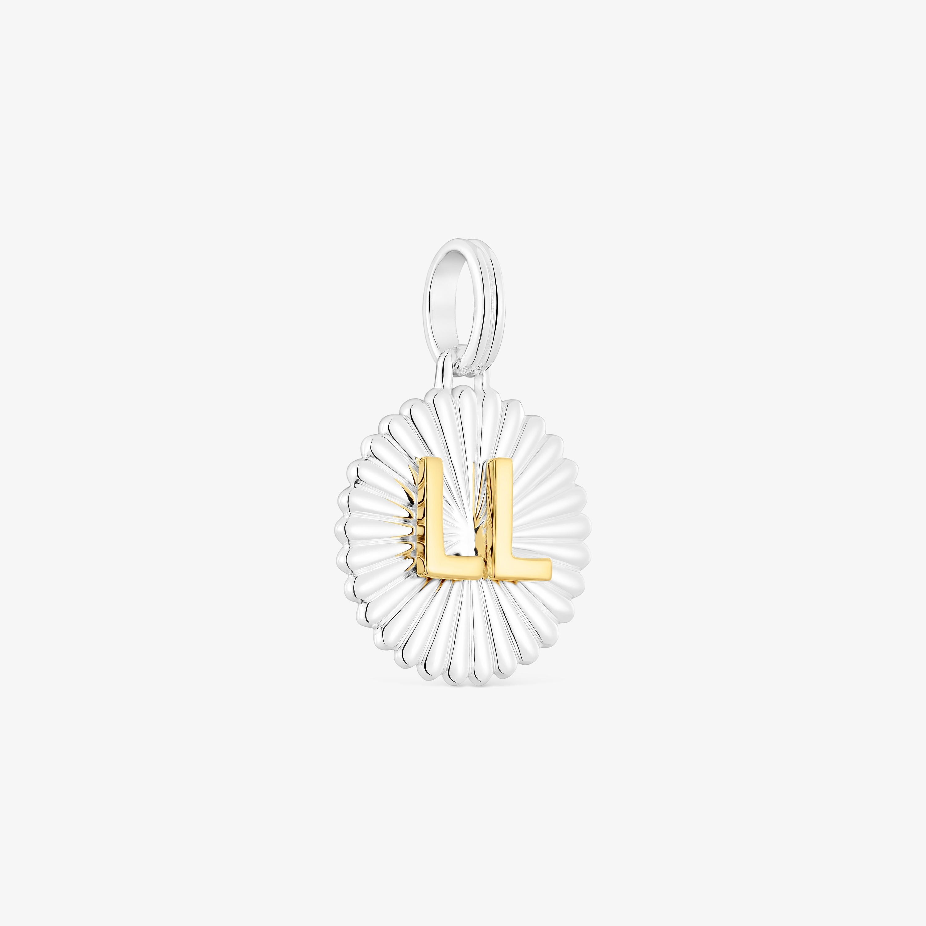 Silver and silver vermeil TOUS Alphabet letter LL medallion Pendant