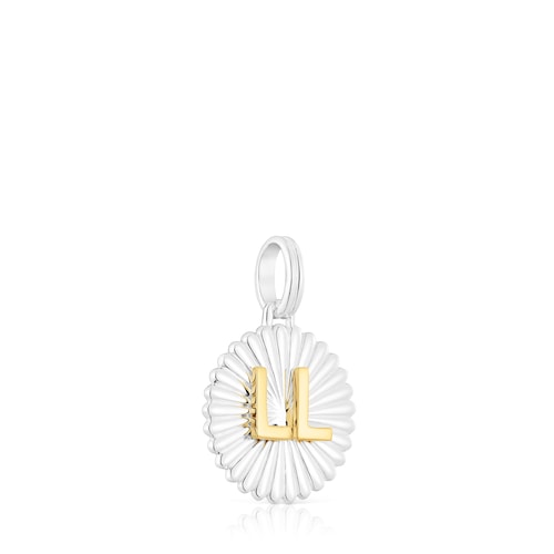 Silver and silver vermeil TOUS Alphabet letter LL medallion Pendant