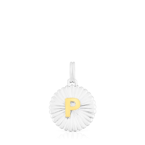 Silver and silver vermeil TOUS Alphabet letter P medallion Pendant