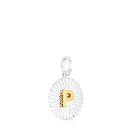 Silver and silver vermeil TOUS Alphabet letter P medallion Pendant