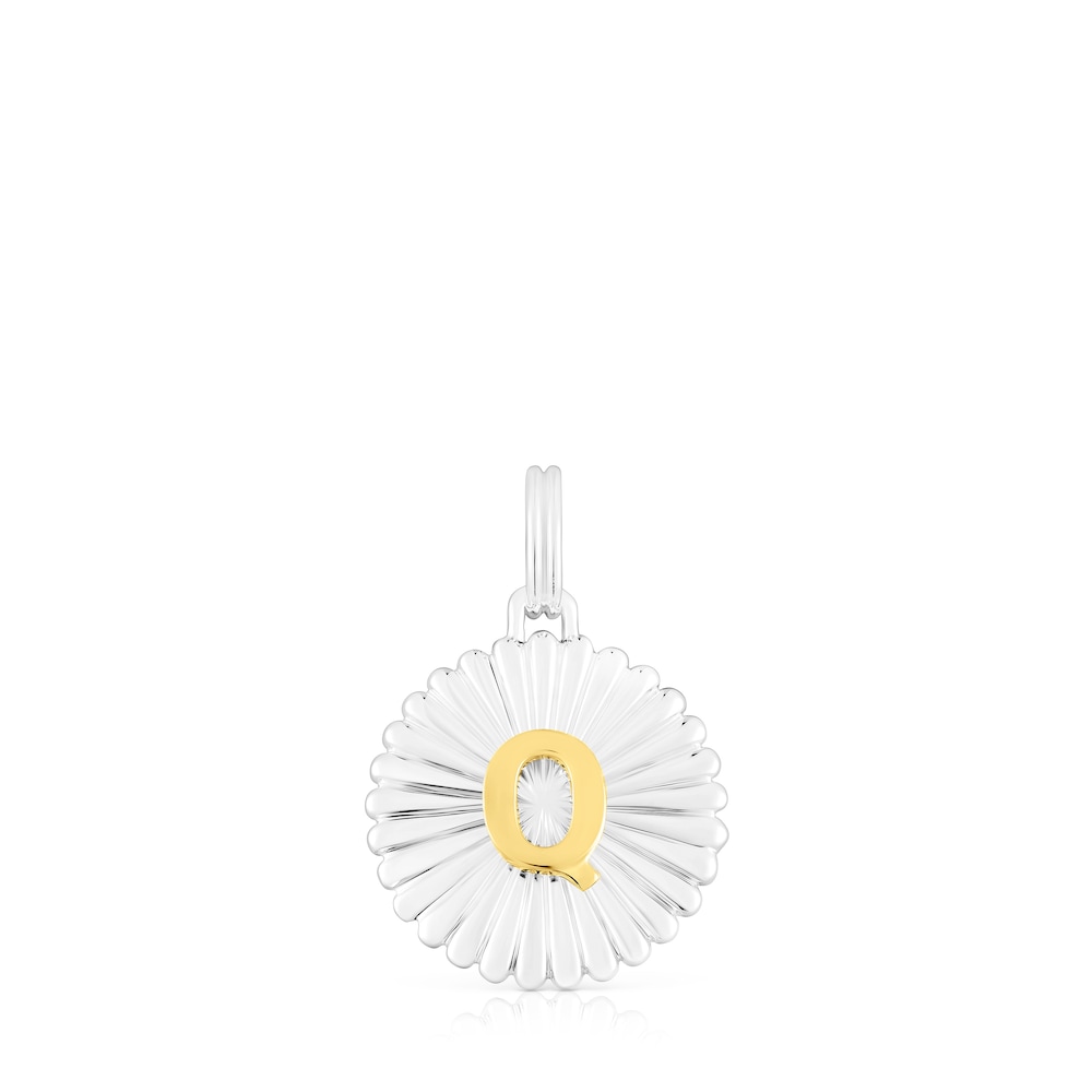 Silver and silver vermeil TOUS Alphabet letter Q medallion Pendant