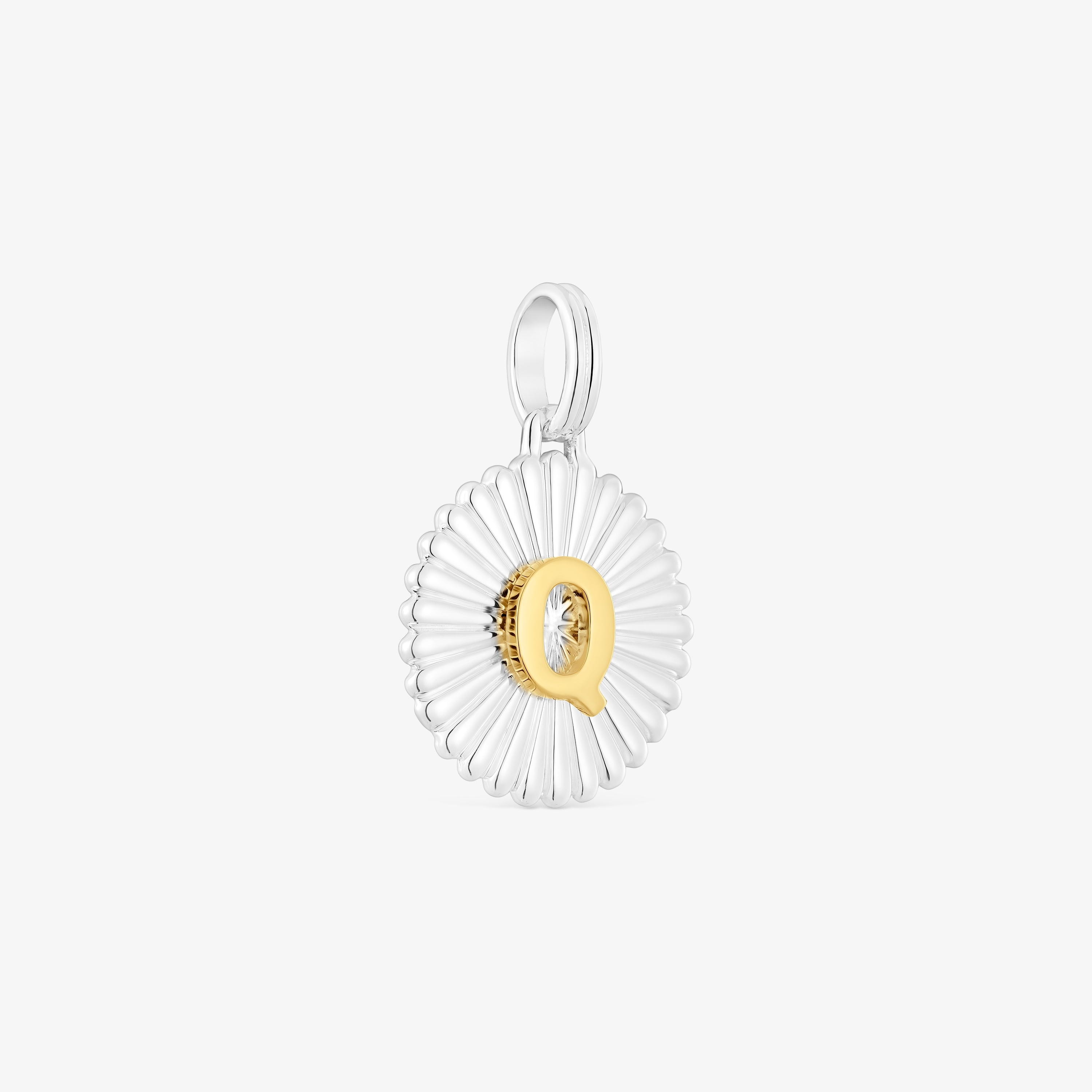Silver and silver vermeil TOUS Alphabet letter Q medallion Pendant