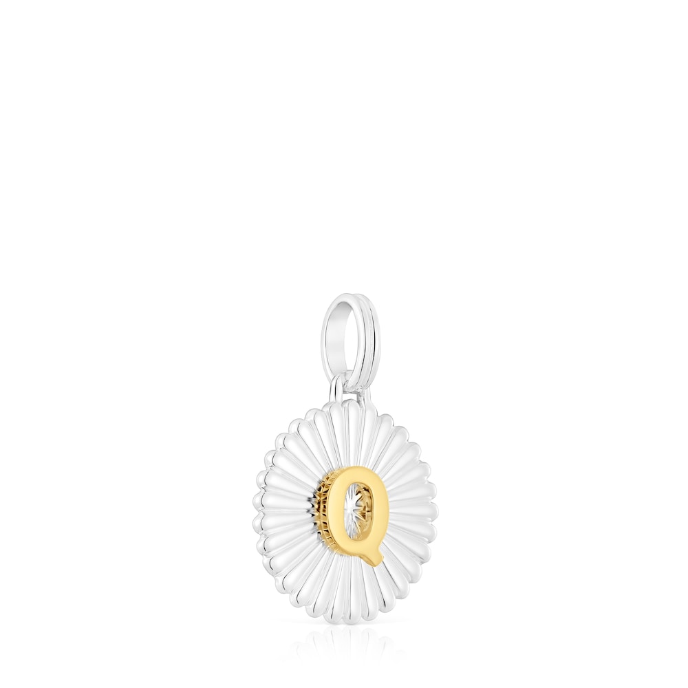 Silver and silver vermeil TOUS Alphabet letter Q medallion Pendant