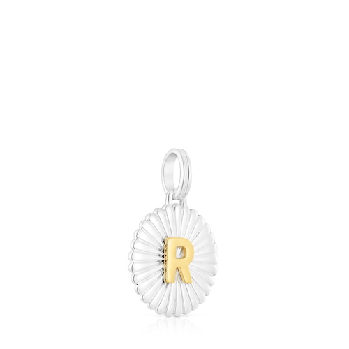Silver and silver vermeil TOUS Alphabet letter R medallion Pendant