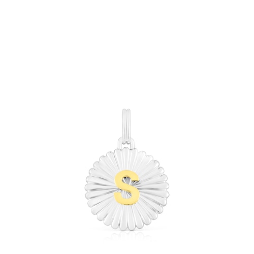 Silver and silver vermeil TOUS Alphabet letter S medallion Pendant image number 0