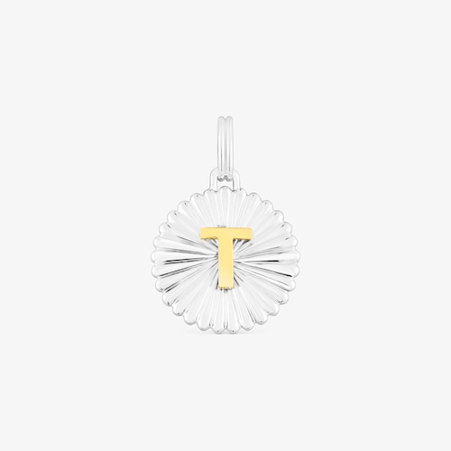 Silver and silver vermeil TOUS Alphabet letter T medallion Pendant